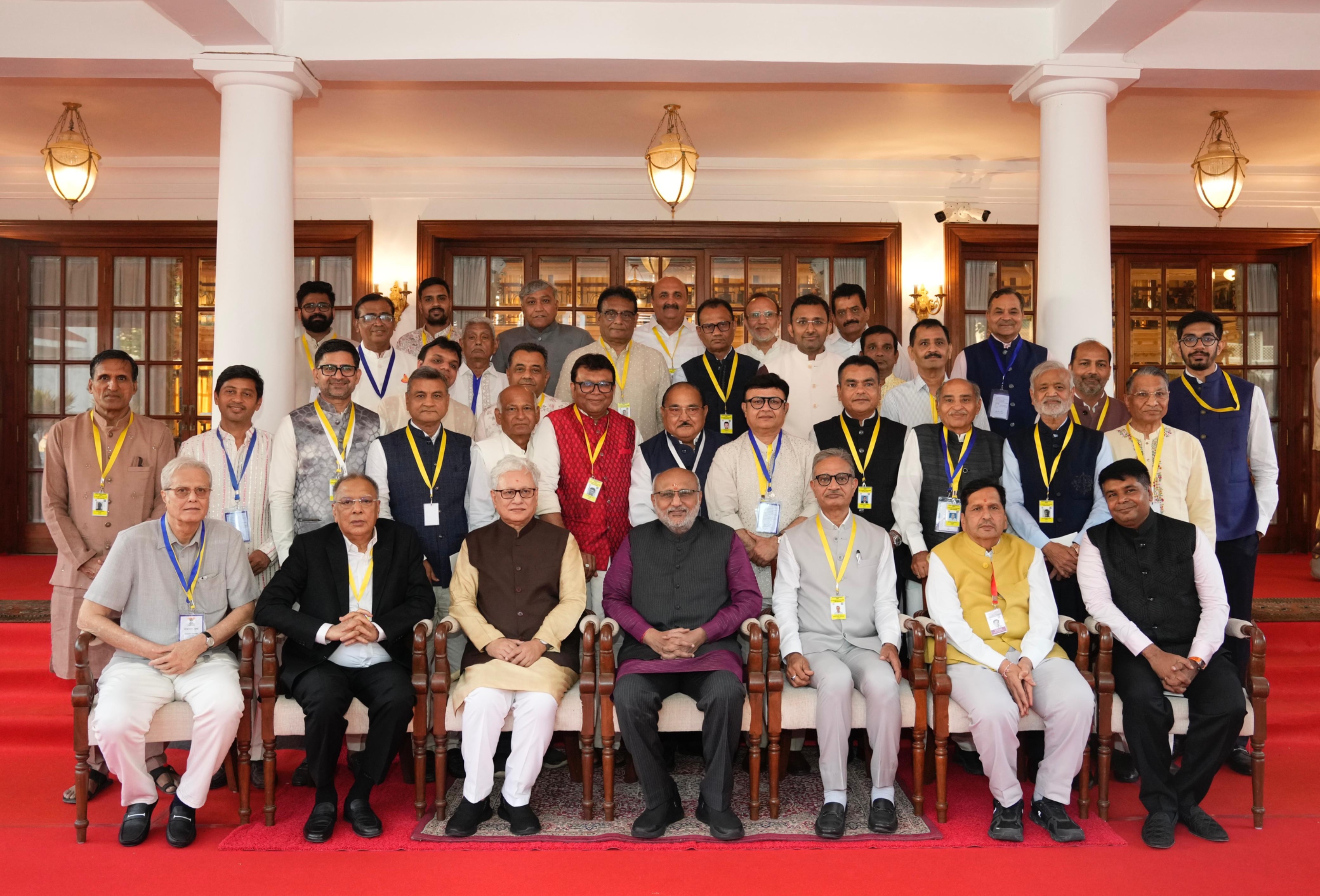 Vice President Shri C. P. Radhakrishnan,  felicitated the organisers, donors and families associated with the historic Jain Diksha Ceremony,Mumbai held in February , 2026 at Lok Bhavan, Mumbai on 21.03.2026 