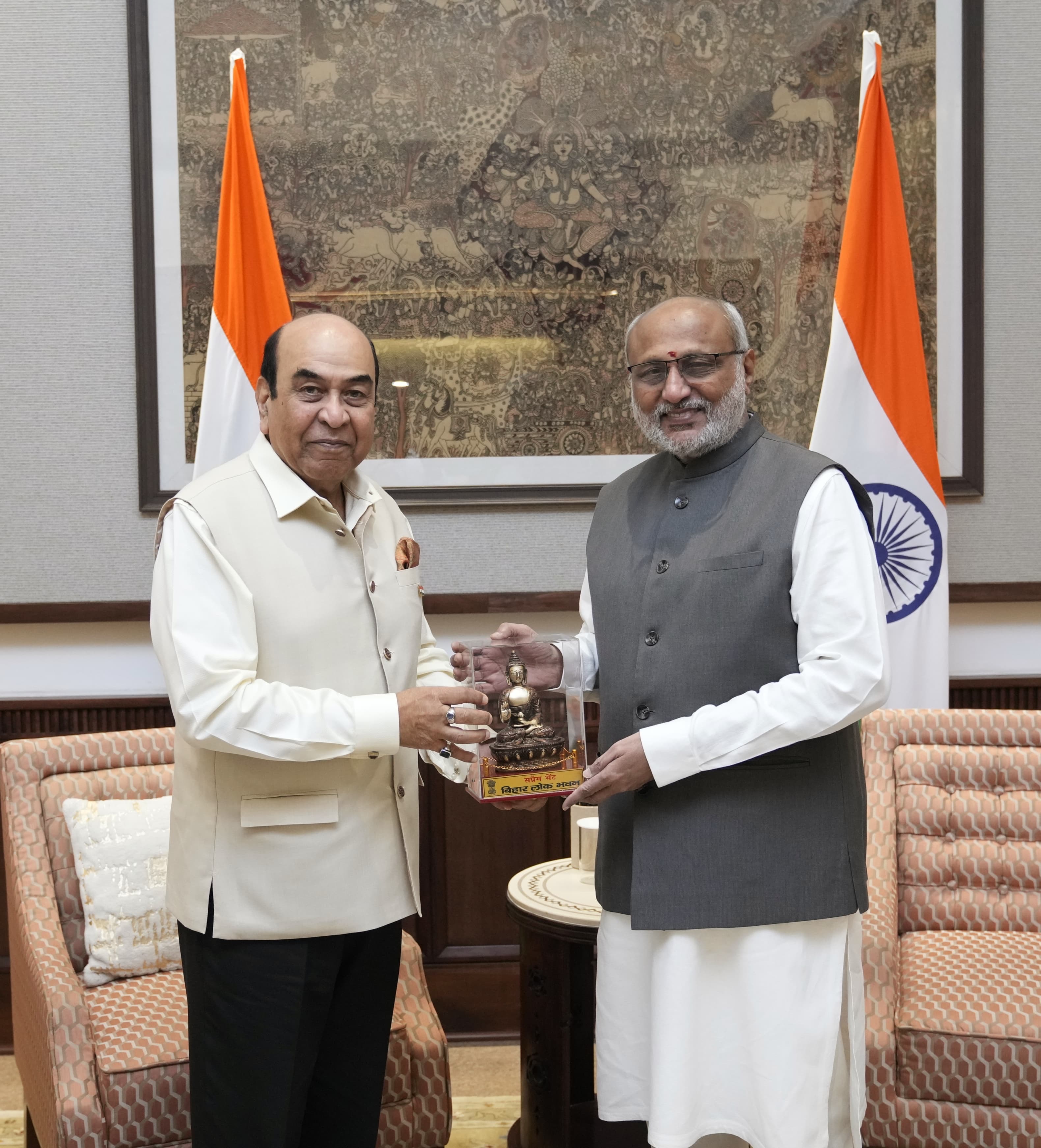 Governor of Bihar, Lt. Gen. Syed Ata Hasnain (Retd), called on Vice President Shri C. P. Radhakrishnan at Uprashtrapati Bhavan on 24.03.2026 