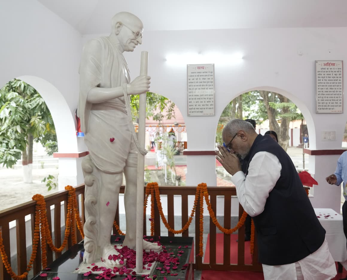 Vice President Shri C. P. Radhakrishnan visited Bhitiharwa Gandhi Ashram in West Champaran on 04.04.2026 