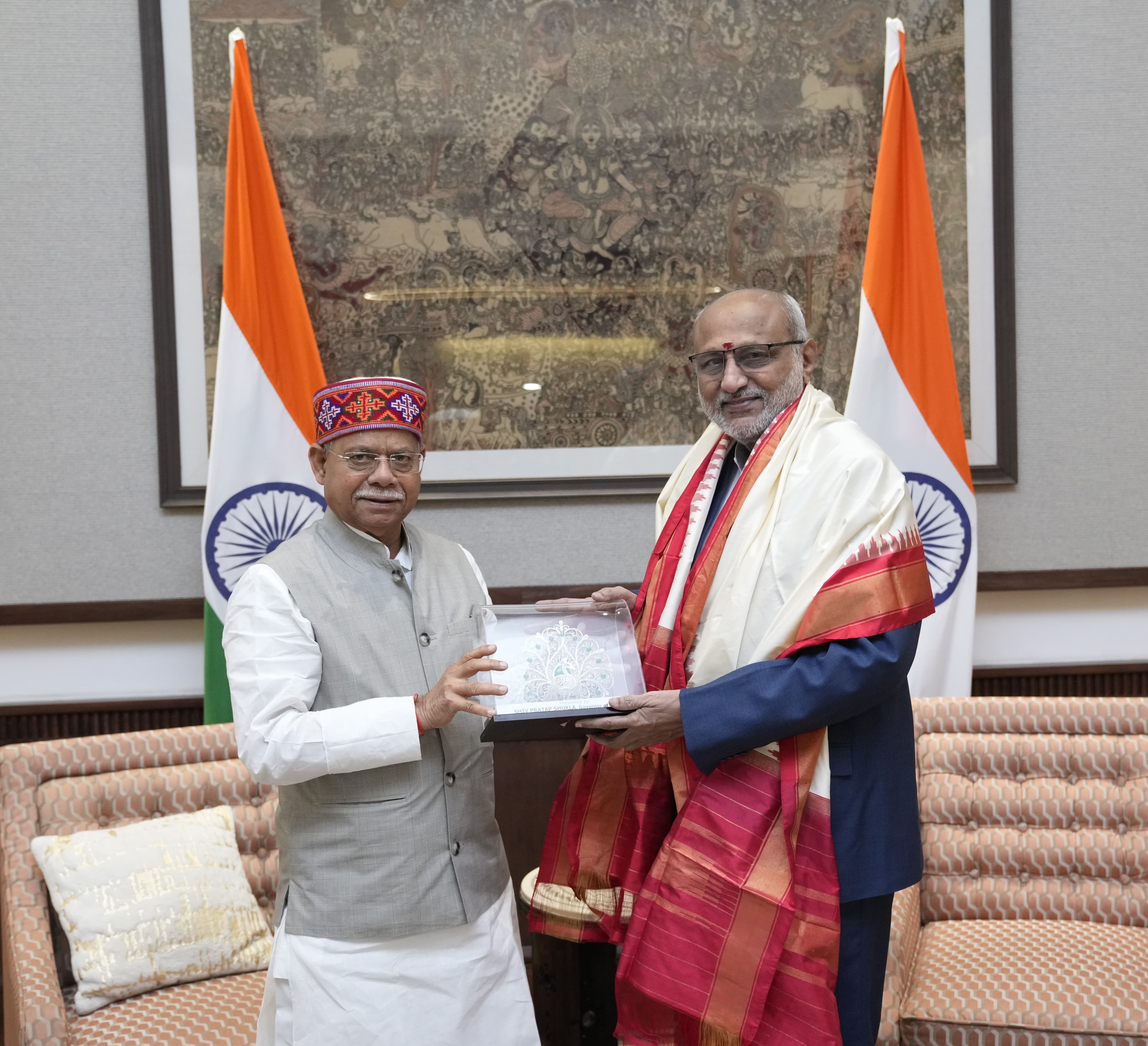 Governor of Telangana Shri Shiv Pratap Shukla called on Vice President Shri C. P. Radhakrishnan at Uprashtrapati Bhavan on 10.04.2026 
