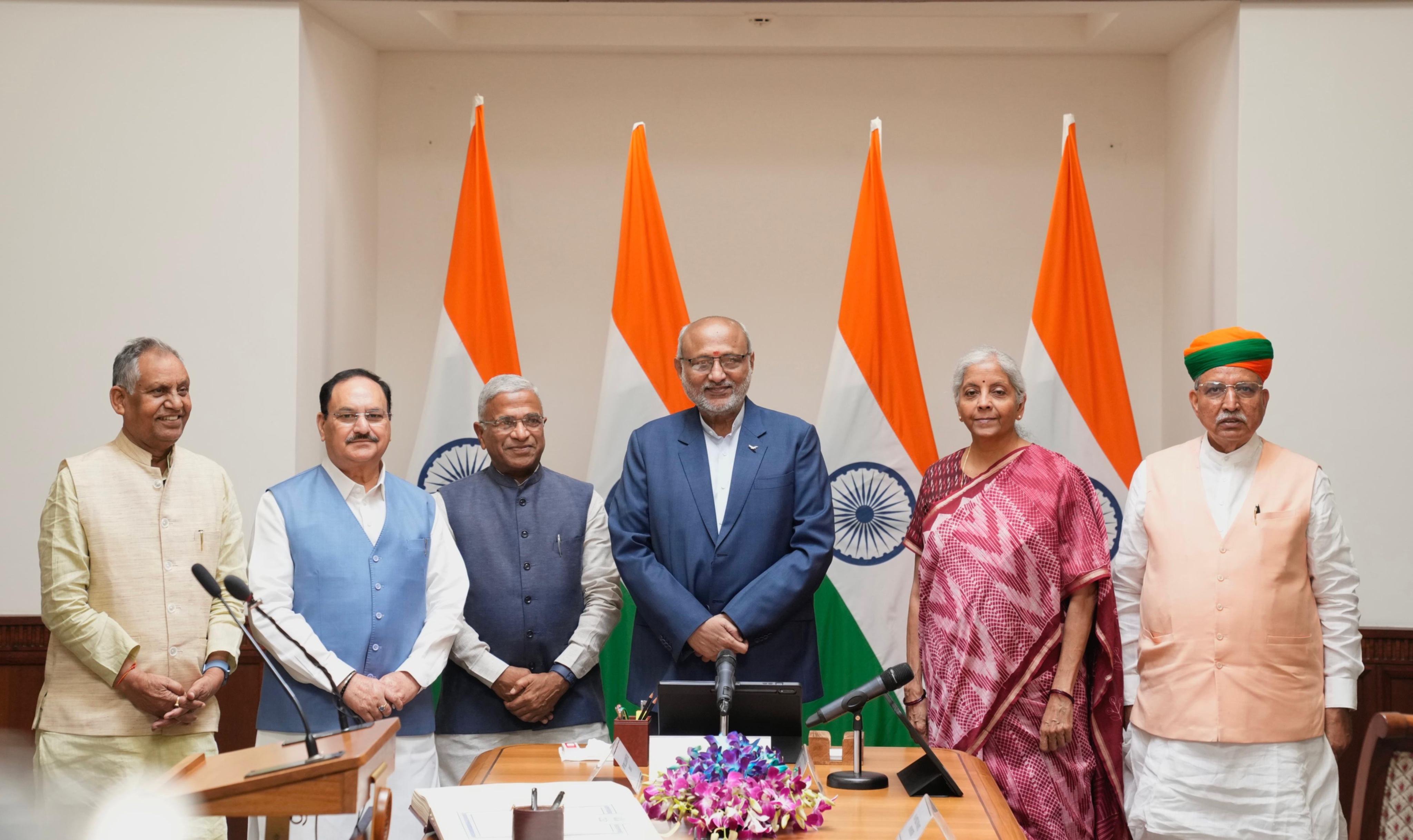 Vice President of India and Chairman, Rajya Sabha, Shri C. P. Radhakrishnan administered the oath to the newly nominated Member of the Rajya Sabha, Shri Harivansh, at Parliament House on 10.04.2026
