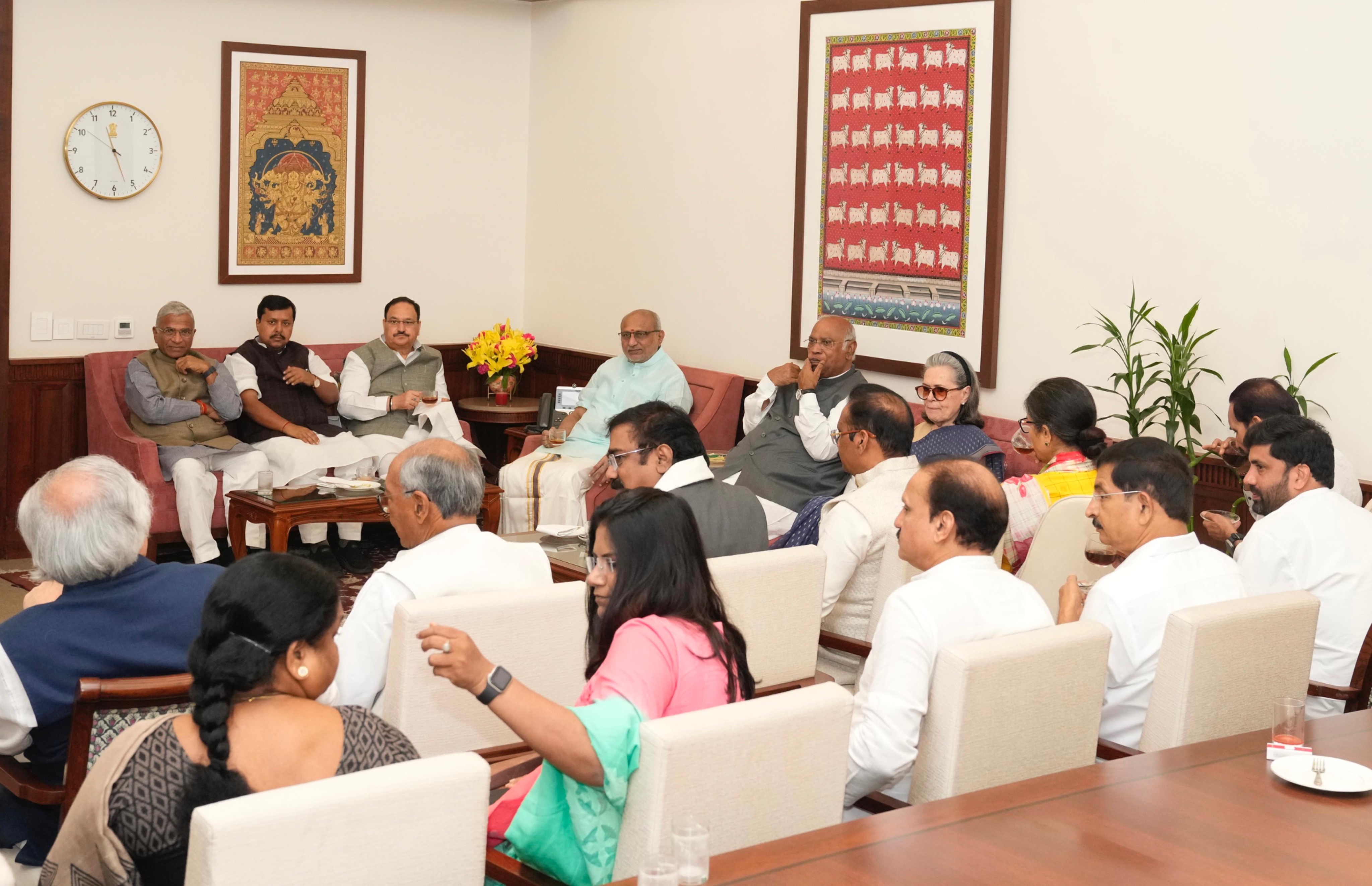 Vice President and  Rajya Sabha Chairman , Shri C. P. Radhakrishnan met the members of Parliament in his office on 18.04.2026 , after both houses were adjourned sine die.