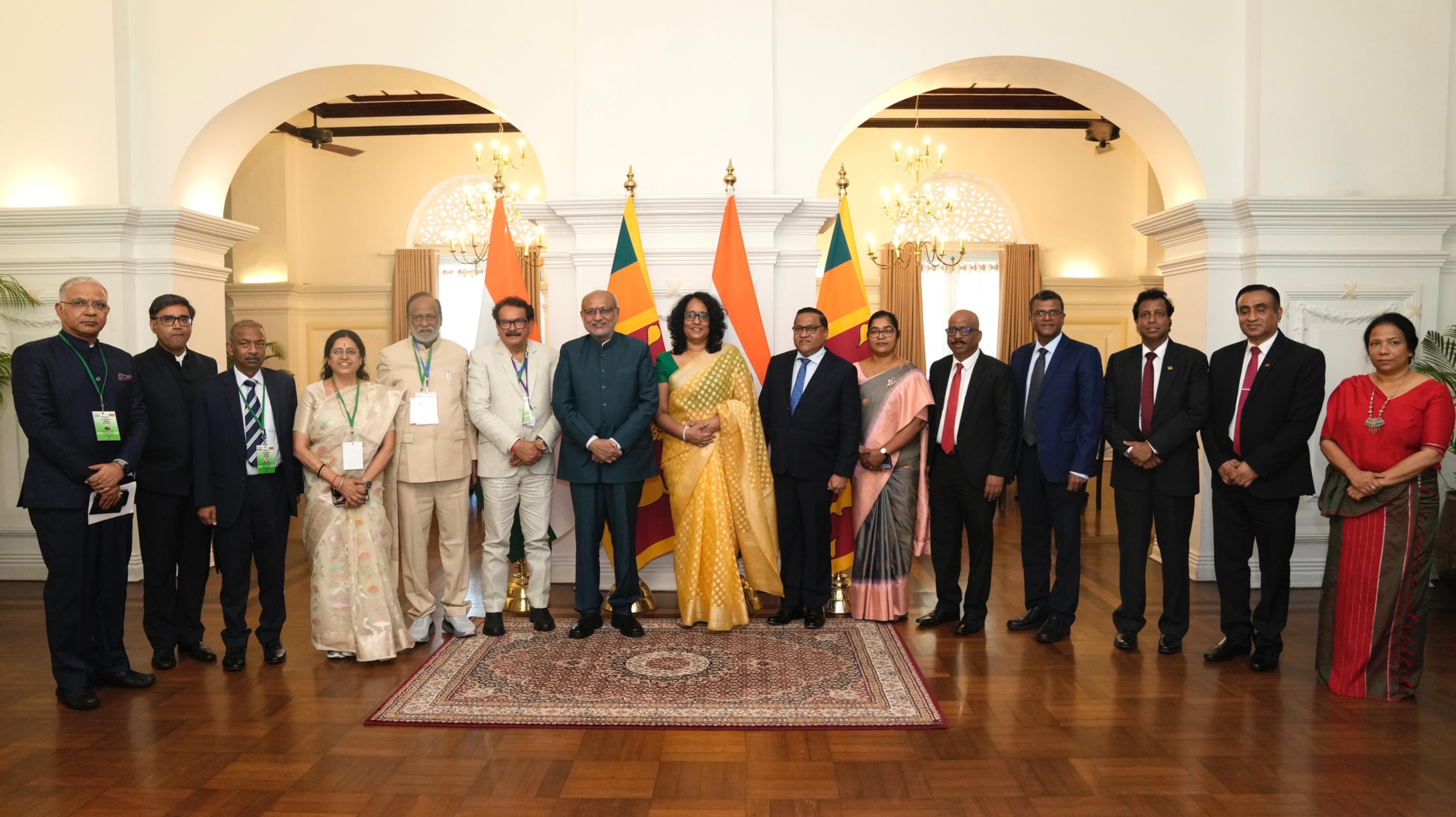 Prime Minister of Sri Lanka Dr. Harini Amarasuriya hosted a luncheon meeting for the Vice President of India, Shri C. P. Radhakrishnan, at the official residence of the Prime Minister, Temple Trees, in Colombo on 19.04.2026