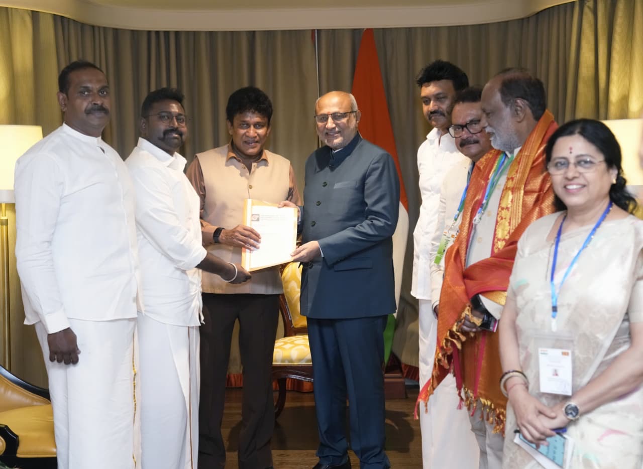Leaders of the Tamil community in the Northern and Eastern Provinces of Sri Lanka and leaders of Indian-origin Tamils met with the Vice President, Mr. C. P. Radhakrishnan on 19.04.2026 