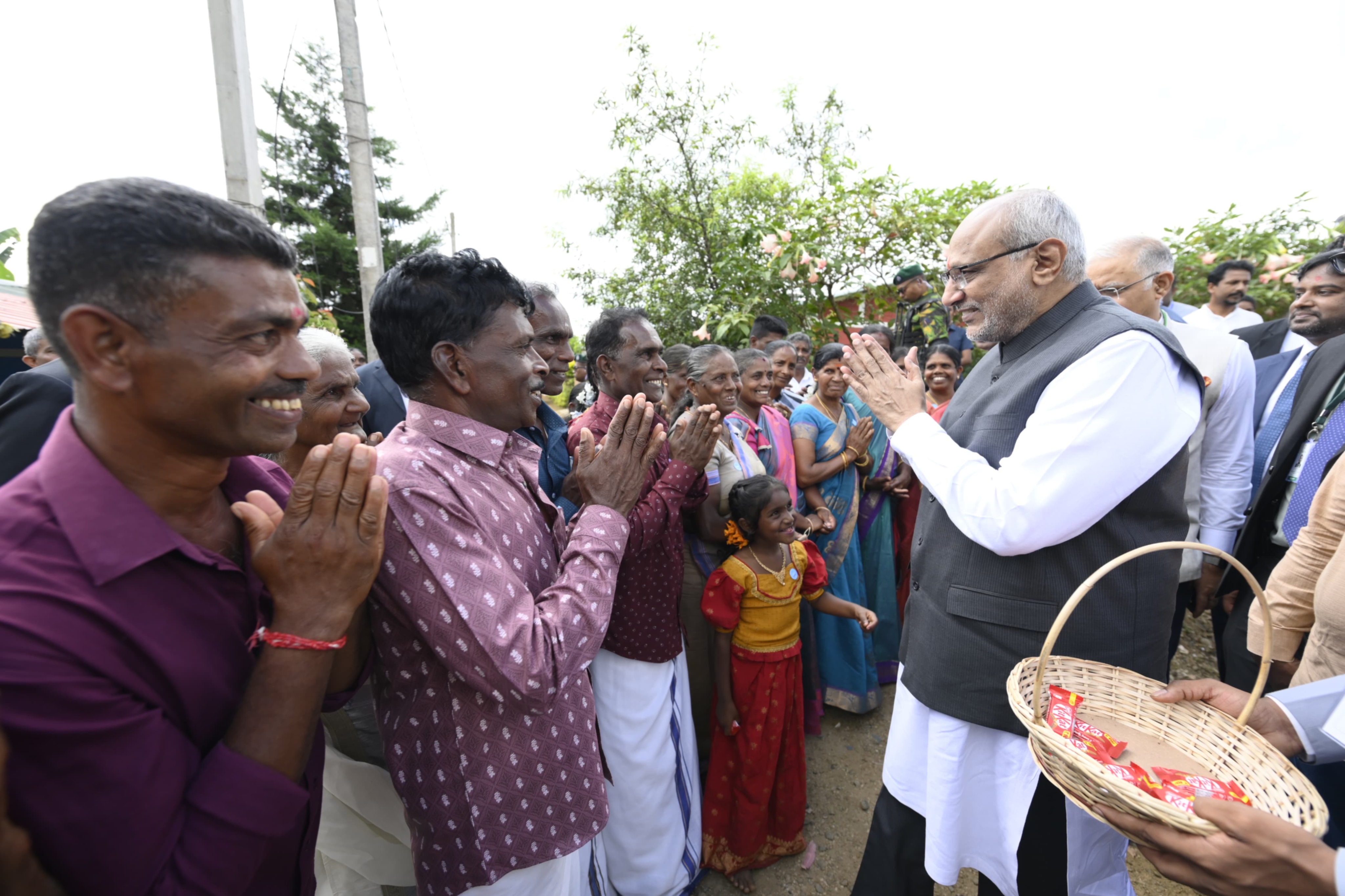 Vice President of India, Shri C. P. Radhakrishnan, visited houses built with the assistance of the Govt. of India under the Indian Housing Project (Phase III) at Liddlesdale Estate, Ragala, Nuwara Eliya, Sri Lanka, and interacted with the beneficiaries on 20.04.2026 