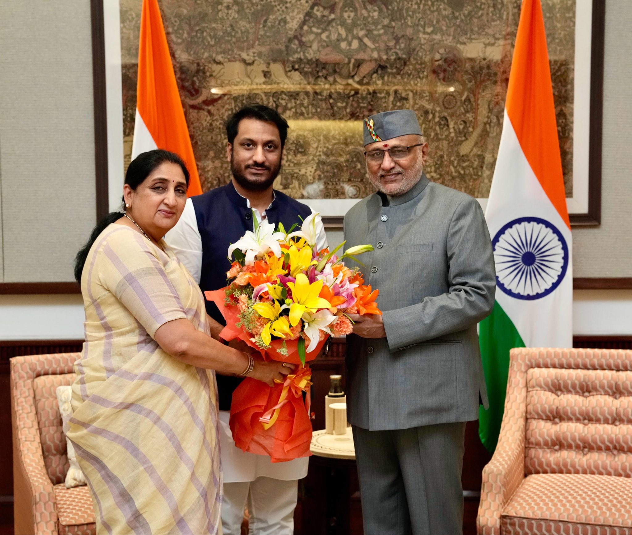 Deputy Chief Minister of Maharashtra, Smt. Sunetra Ajit Pawar, called on Vice President of India and Chairman, Rajya Sabha Shri C. P. Radhakrishnan at Uprashtrapati Bhawan on 06.05.2026