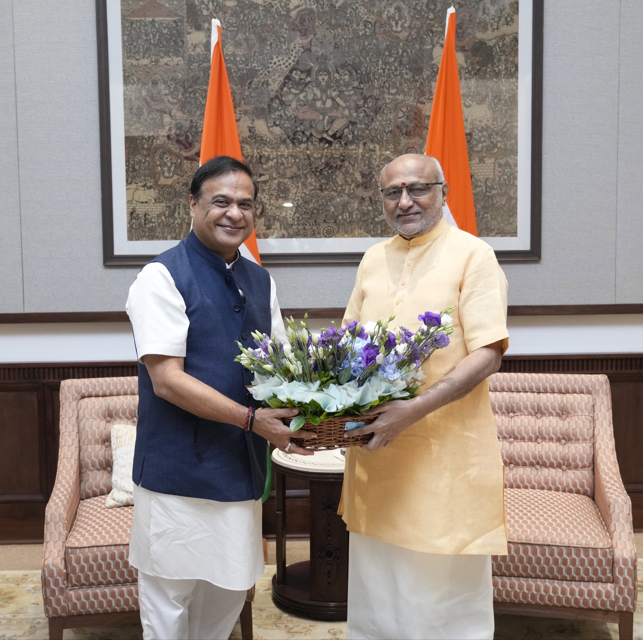 Chief Minister of Assam, Dr. Himanta Biswa Sarma called on Vice President Shri C. P. Radhakrishnan at Uprashtrapati Bhavan on 01.06.2026 