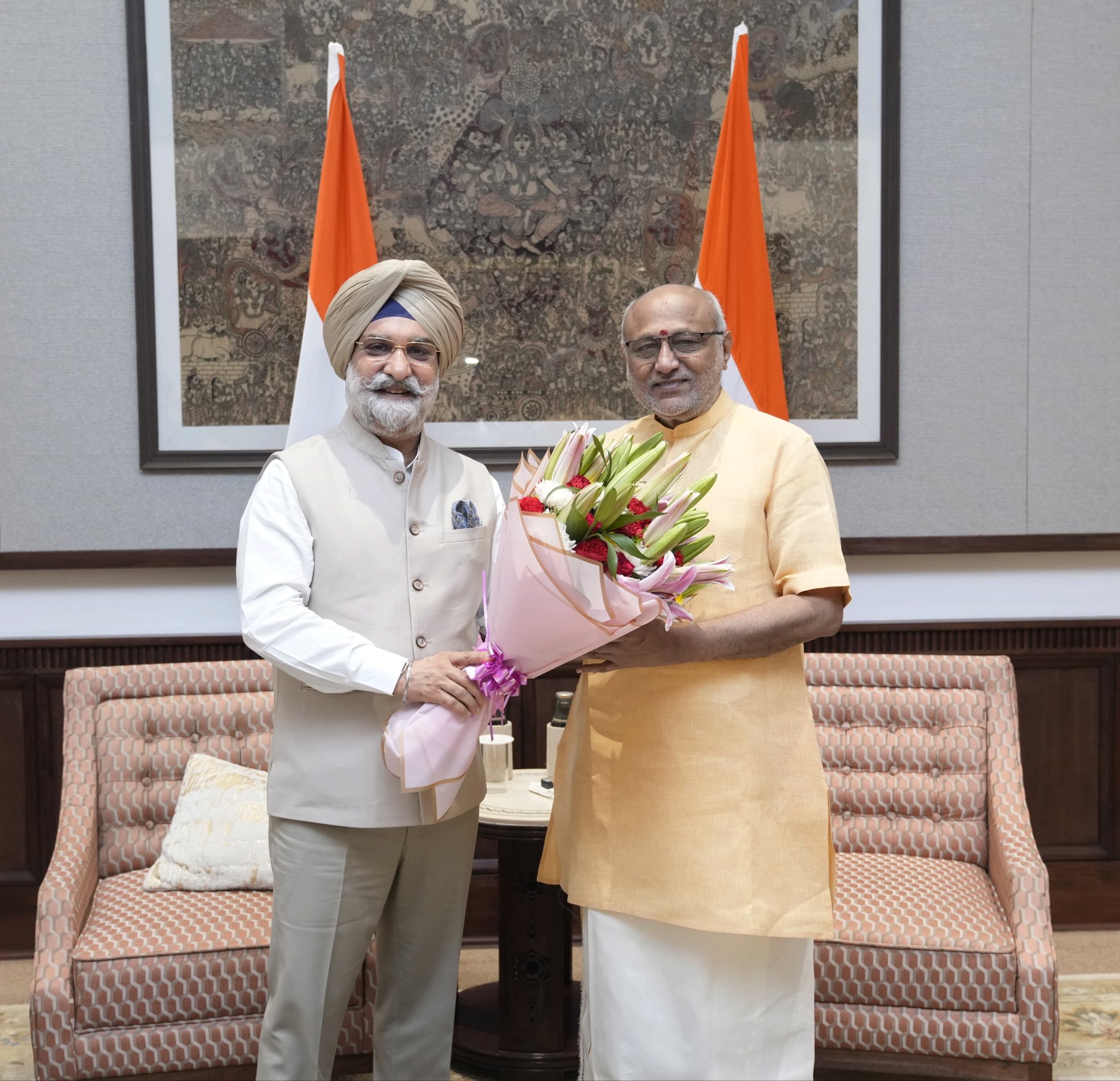 Lt. Governor of Delhi, Shri Taranjit Singh Sandhu, called on Vice President Shri C. P. Radhakrishnan at Uprashtrapati Bhavan on 01.06.2026 