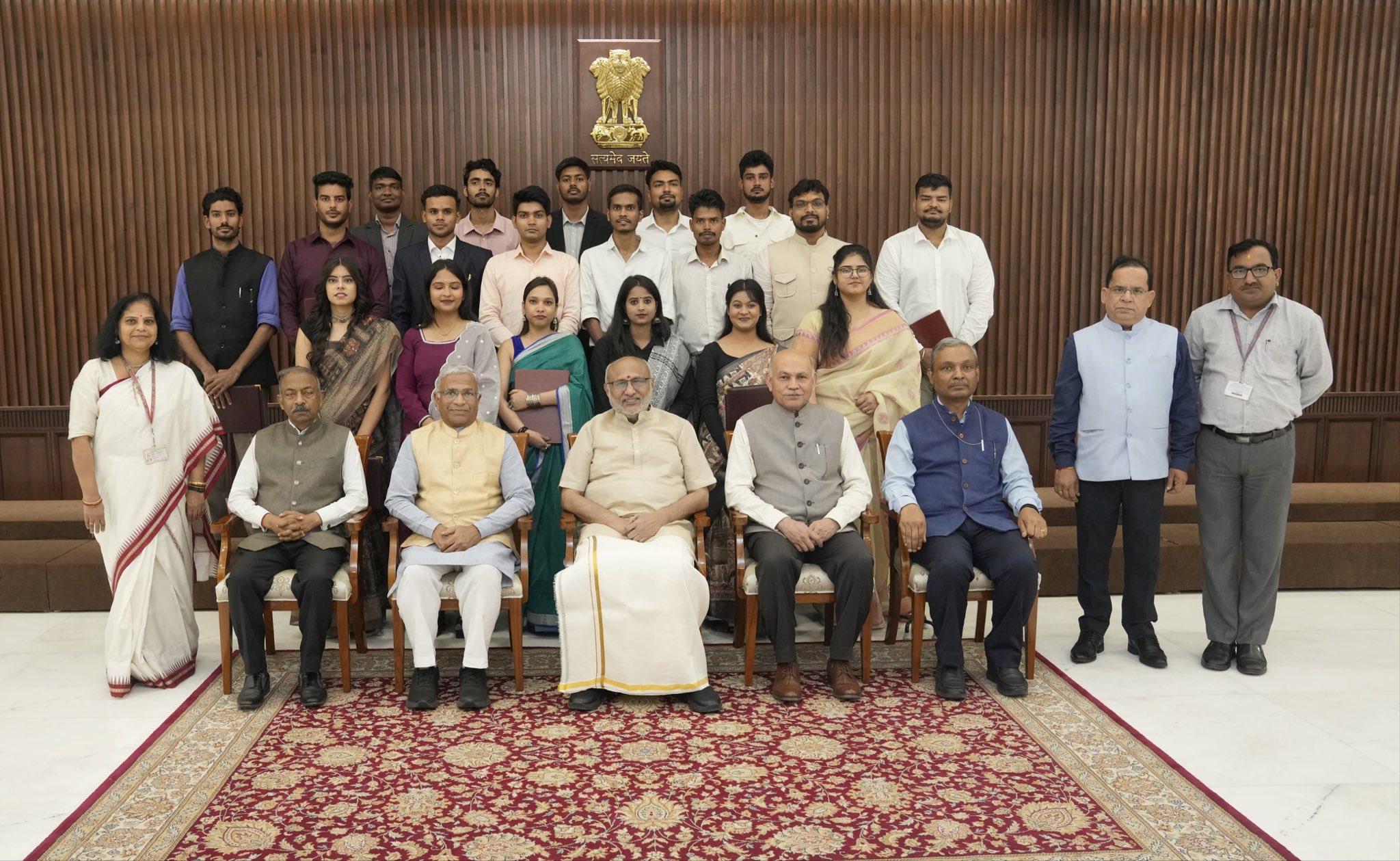 Vice President Shri C. P. Radhakrishnan addressed the closing ceremony of the  Sansad TV internship programme for students of the Indian Institute of Mass Communication (IIMC) at the Uprashtrapati Bhavan on 11.06.2026 