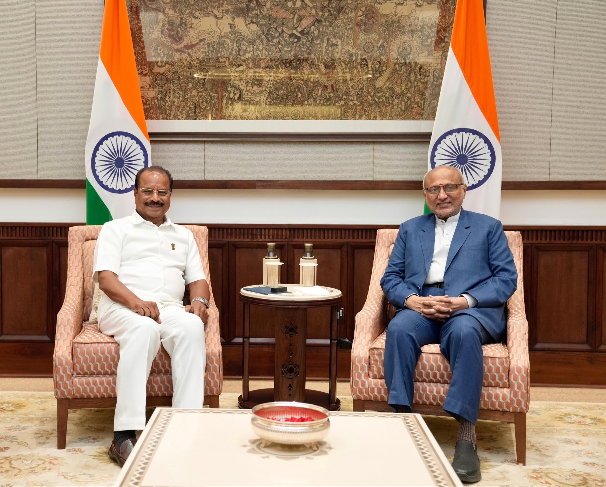 Governor of Tripura, Shri Indrasena Reddy Nallu, called on Vice President Shri C. P. Radhakrishnan at Uprashtrapati Bhavan on 18.06.2026 