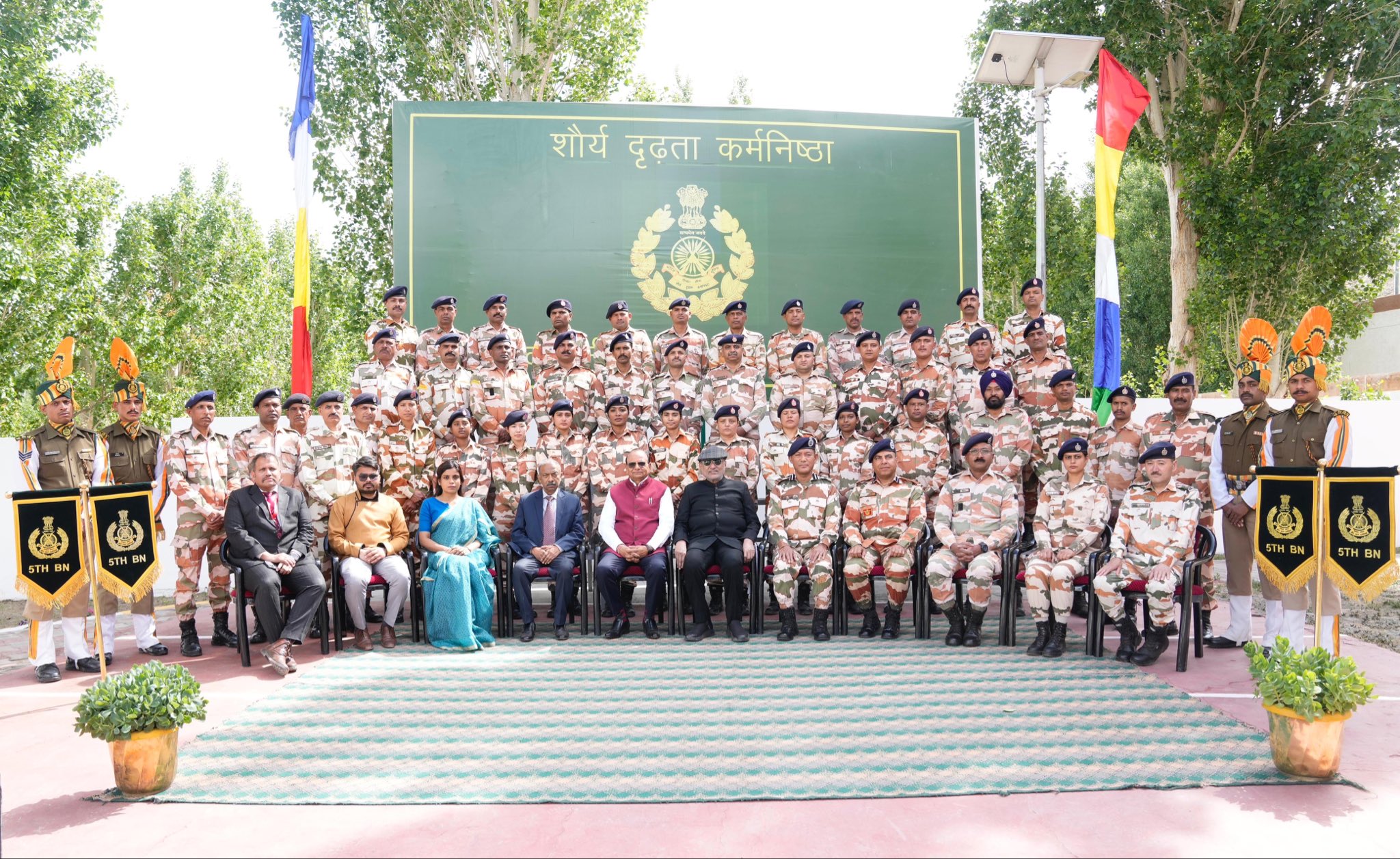 Vice President Shri C. P. Radhakrishnan met with the brave personnel of the 5th Battalion of the Indo-Tibetan Border Police (ITBP) in Ladakh on 20.06.2026 