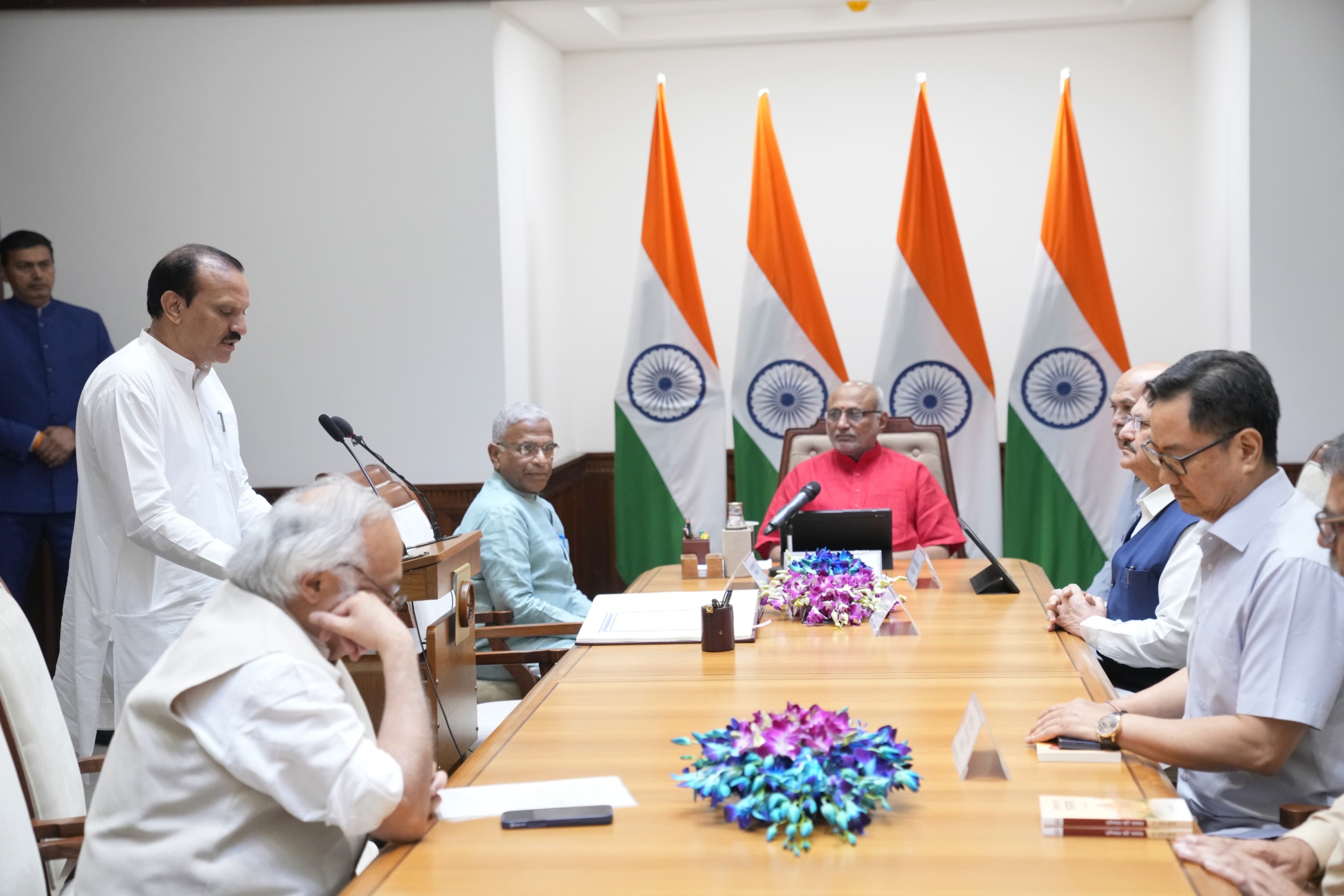 Vice President and Chairman, Rajya Sabha, Shri C. P. Radhakrishnan administered the oath to Shri Neeraj Dangi, Member of the Rajya Sabha, at Parliament House on 22.06.2026 