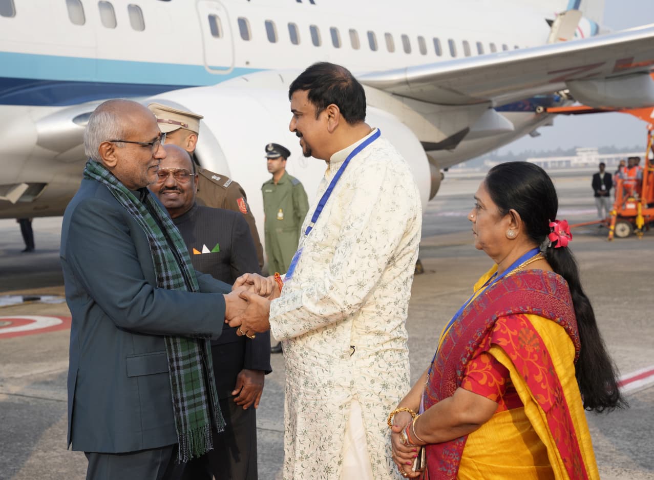 Vice-President Shri C. P. Radhakrishnan arrived in West Bengal  on his maiden visit to the state to attend the Parakram Diwas celebrations on 23.01.2026. He was warmly received at Netaji Subhas Chandra Bose International Airport, Kolkata, by the Governor of West Bengal Dr C V Anand Bose; Minister for Fire & Emergency Services, Government of West Bengal, Shri Sujit Bose along with other dignitaries 