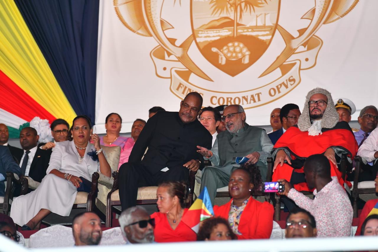 Hon’ble Vice-President Shri C. P. Radhakrishnan attended the swearing-in ceremony of H. E. Dr. Patrick Herminie as President of the Republic of Seychelles at Unity Stadium, Victoria, Seychelles, on October 26, 2025, conveying greetings and best wishes on behalf of the Government and people of India. Hon’ble Vice-President Shri C. P. Radhakrishnan attended the swearing-in ceremony of H. E. Dr. Patrick Herminie as President of the Republic of Seychelles at Unity Stadium, Victoria, Seychelles, on October 26, 2025, conveying greetings and best wishes on behalf of the Government and people of India.