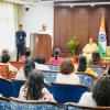 The Vice-President, Shri Jagdeep Dhankhar addressing the members of FICCI Ladies Organisation, Chennai Chapter at Vice-President’s Enclave in New Delhi on July 11, 2024.
