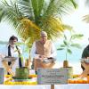 The Vice-President, Shri Jagdeep Dhankhar and Dr. Sudesh Dhankhar planting saplings at Bangaram Island in Lakshadweep on January 19, 2025.