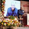 The Vice-President, Shri Jagdeep Dhankhar addressing the gathering at the closing ceremony of the 150th Advent Commemoration of Gaudiya Mission's founder, Acharya Srila Bhakti Siddhanta Saraswati Goswami Prabhupad at Science City in Kolkata, West Bengal on February 28, 2025. 