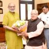 Former Governor of Rajasthan, Shri Kalraj Mishra meeting with the Vice President of India, Shri C.P. Radhakrishnan at Vice President’s Enclave, in New Delhi on September 13, 2025.