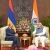 The Prime Minister of Mauritius, Dr. Navinchandra Ramgoolam meets the Vice-President, Shri CP Radhakrishnan at Vice-President’s Enclave, in New Delhi on September 16, 2025.