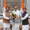 The Vice President of India & Chairman of the Rajya Sabha, Shri C. P. Radhakrishnan met the Minister of State for Housing & Urban Affairs, Shri Tokhan Sahu as well as the Chief Minister of Chhattisgarh, Shri Vishnu Deo Sai at Vice-President’s Enclave, in New Delhi on October 06, 2025.