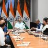 The Vice President of India & Chairman of the Rajya Sabha, Shri C. P. Radhakrishnan interacted with the officials of the Rajya Sabha Secretariat and reviewed its functioning, including its role in providing legislative, administrative, and procedural support to the House and its Members at Rajya Sabha Secretariat, in New Delhi on October 06, 2025.