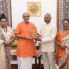 The Vice President of India & Chairman of the Rajya Sabha, Shri C. P. Radhakrishnan met the former President of India, Shri Ram Nath Kovind at his residence, in New Delhi on October 06, 2025.