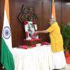 The Vice President of India & Chairman of the Rajya Sabha, Shri C. P. Radhakrishnan paid floral tributes to Bharat Ratna Lok Nayak Jayaprakash Narayan Ji on his death anniversary at the Vice-President’s Enclave, in New Delhi on October 8, 2025.