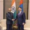The Vice President of India & Chairman of the Rajya Sabha, Shri C. P. Radhakrishnan met his Excellency the President of Mongolia Mr. Khurelsukh Ukhnaa during the meeting, the leaders discussed various aspects of bilateral relations, in New Delhi on October 14, 2025.