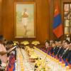 The Vice President of India & Chairman of the Rajya Sabha, Shri C. P. Radhakrishnan attends the banquet hosted by the Hon’ble President of India, Smt. Droupadi Murmu, in honour of the President of Mongolia Mr. Khurelsukh Ukhnaa at Rashtrapati Bhavan, in New Delhi on October 14, 2025.