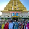 The Vice-President of India, Shri C. P. Radhakrishnan along with the Governor of Karnataka, Shri Thaawar Chand Gehlot offered prayers at the Sri Chamundeshwari Temple, in Karnataka on November 09, 2025.