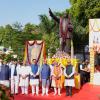 Vice President Shri C. P. Radhakrishnan paid floral tributes to Babasaheb Dr. B. R. Ambedkar at the Parliament House premises on 14.04.2026