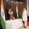 Vice President Shri C P Radhakrishnan paid floral tributes to one of India’s greatest spiritual luminaries, Swami Vivekananda, on his birth anniversary, observed as National Youth Day, at the Vice President’s Enclave on 12.01.2026.